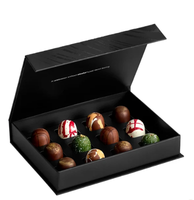 Custom 12pcs Food Safe Contact Chocolate Box Kraft Paperboard Cavity Tray