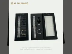 Zwarte papieren horloge opslagdoos Verpakkingsdoos met lage MOQ en aanpassing